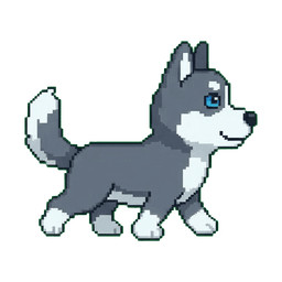 Cheese the husky mascot walking